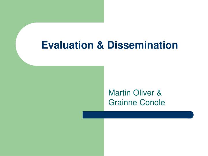 evaluation dissemination