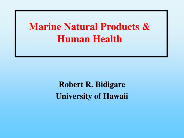 marine natural products human health