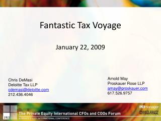 Fantastic Tax Voyage January 22, 2009