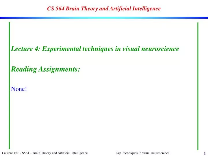 cs 564 brain theory and artificial intelligence