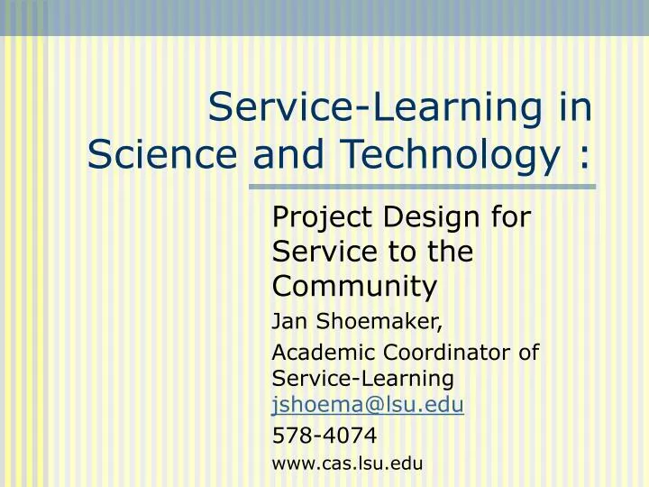 service learning in science and technology