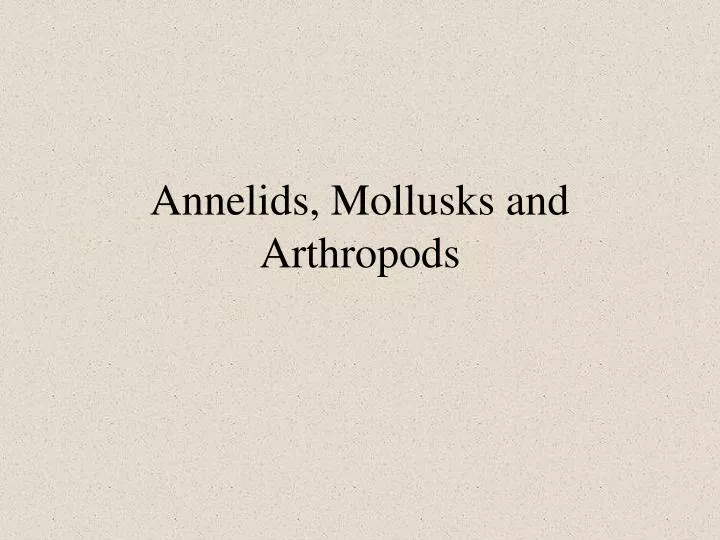 annelids mollusks and arthropods