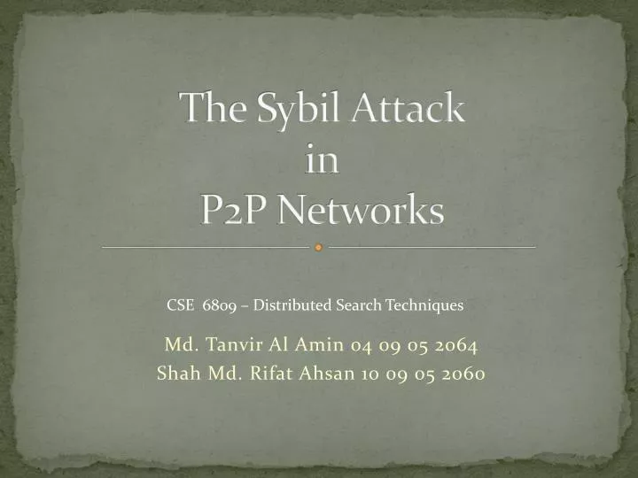 the sybil attack in p2p networks