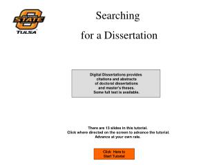 Searching for a Dissertation