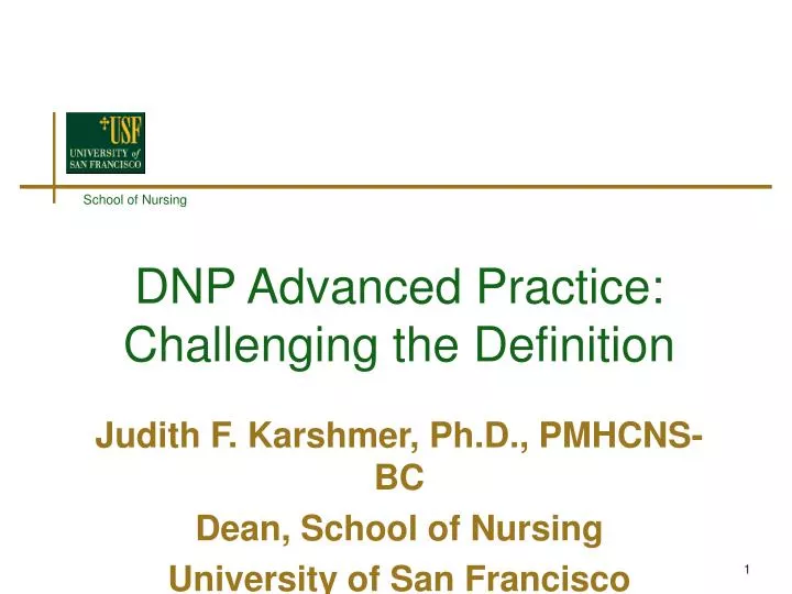dnp advanced practice challenging the definition