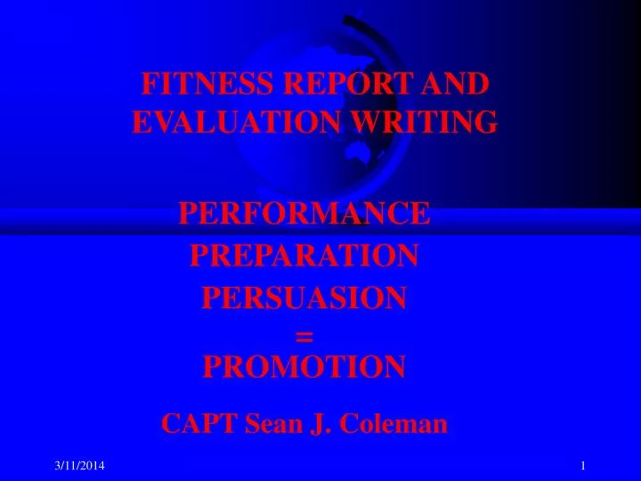 fitness report and evaluation writing