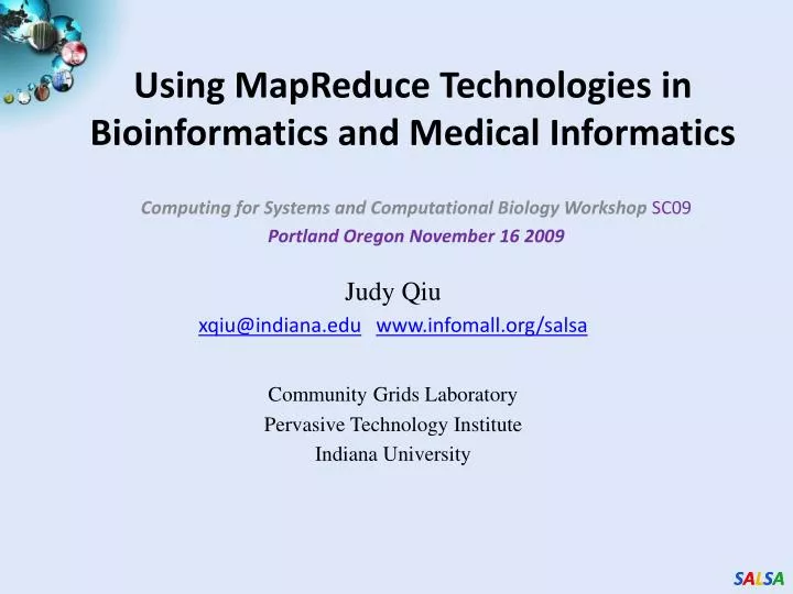using mapreduce technologies in bioinformatics and medical informatics