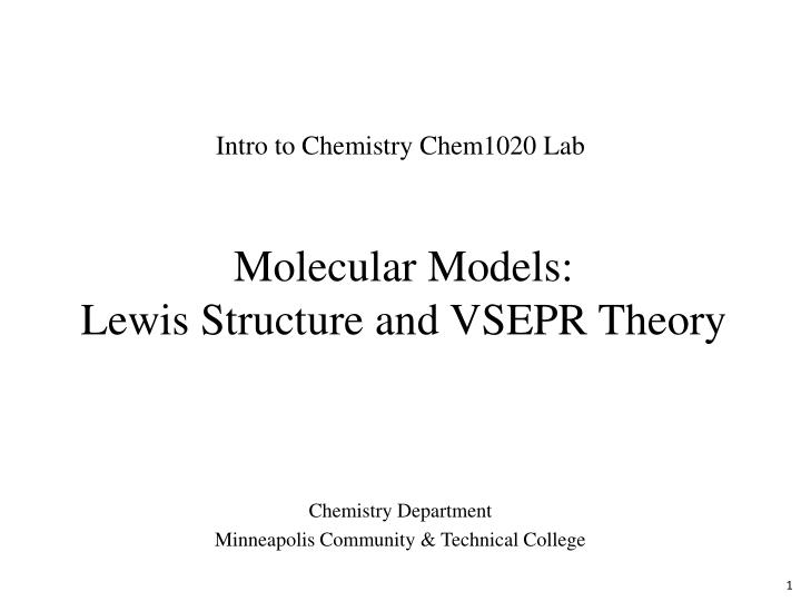 molecular models lewis structure and vsepr theory