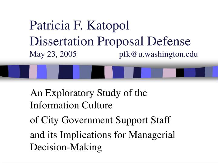 patricia f katopol dissertation proposal defense may 23 2005 pfk@u washington edu