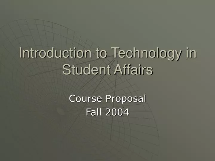 introduction to technology in student affairs