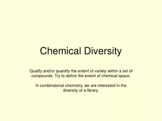 Chemical Diversity