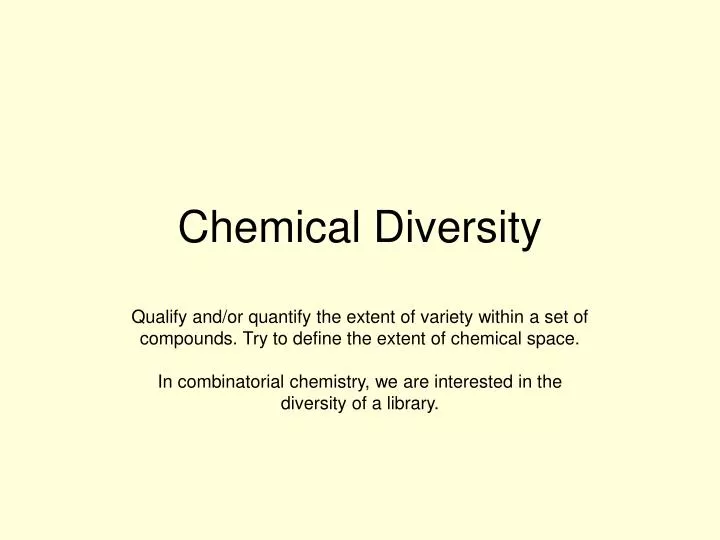 chemical diversity