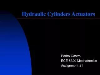 Hydraulic Cylinders Actuators
