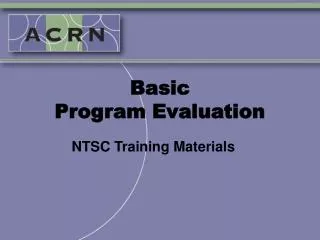 Basic Program Evaluation