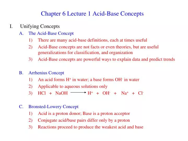 chapter 6 lecture 1 acid base concepts