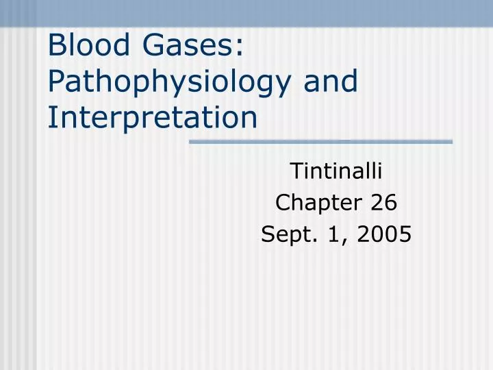 blood gases pathophysiology and interpretation