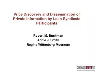 Price Discovery and Dissemination of Private Information by Loan Syndicate Participants