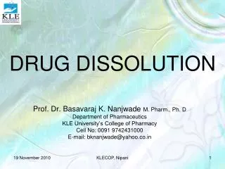 DRUG DISSOLUTION