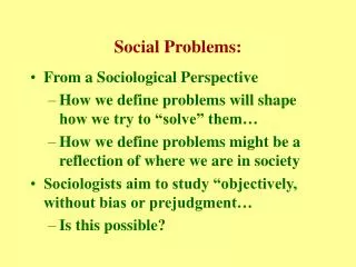 Social Problems: