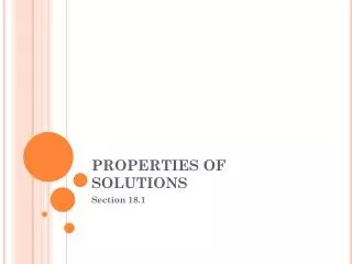 properties of solutions