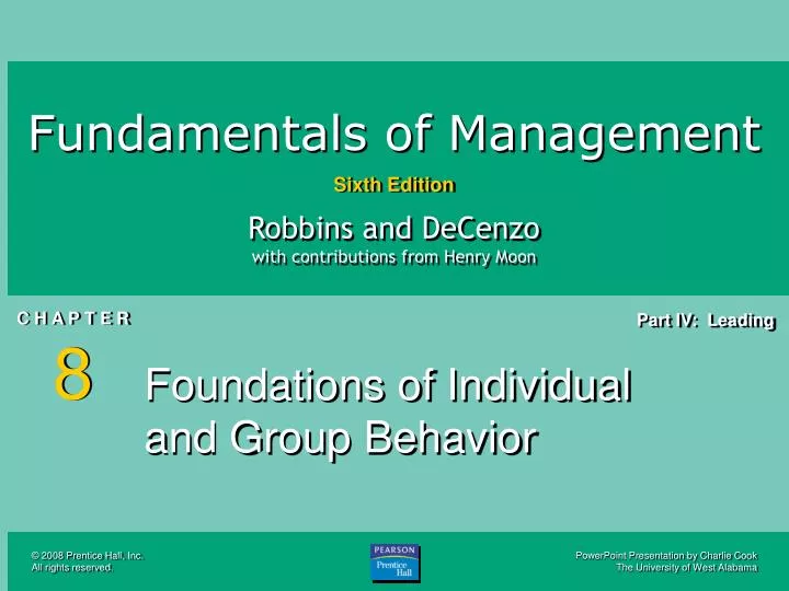foundations of individual and group behavior