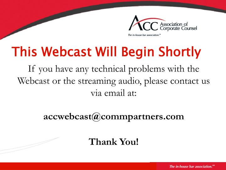 this webcast will begin shortly