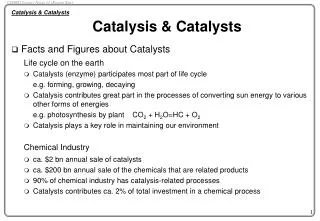 Catalysis &amp; Catalysts