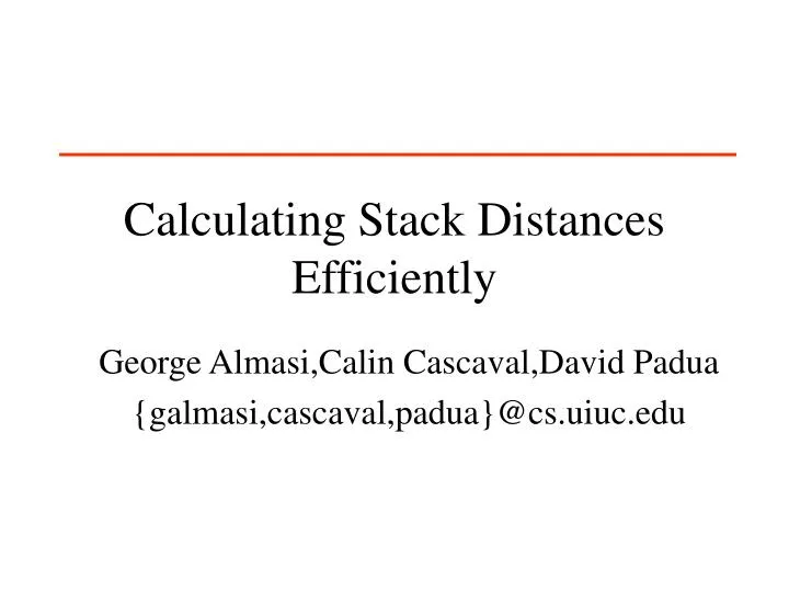 calculating stack distances efficiently