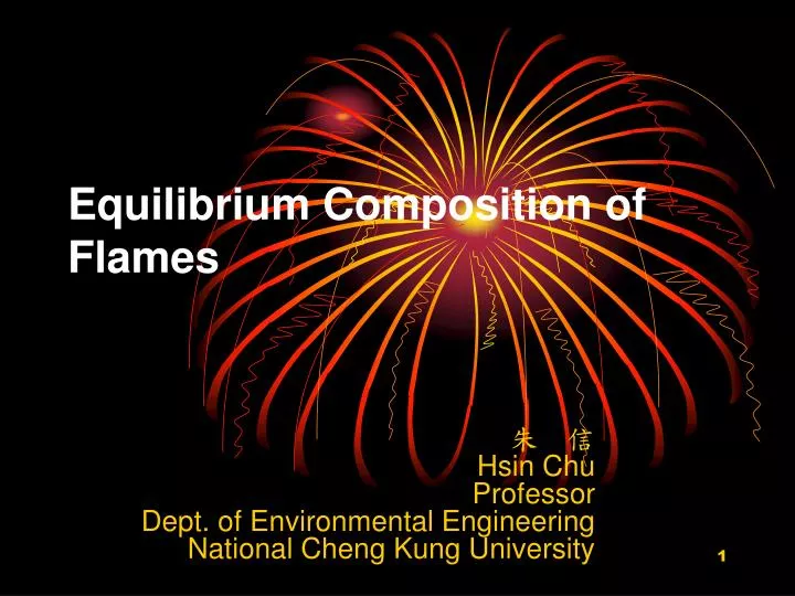 equilibrium composition of flames
