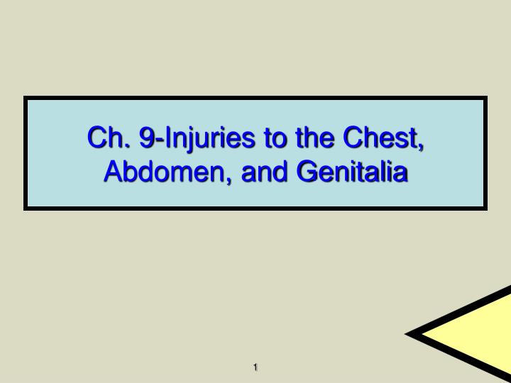 ch 9 injuries to the chest abdomen and genitalia