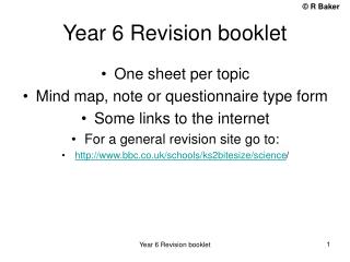 Year 6 Revision booklet