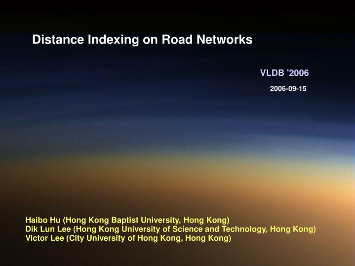 distance indexing on road networks