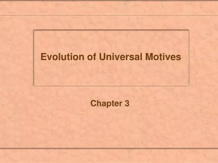 evolution of universal motives