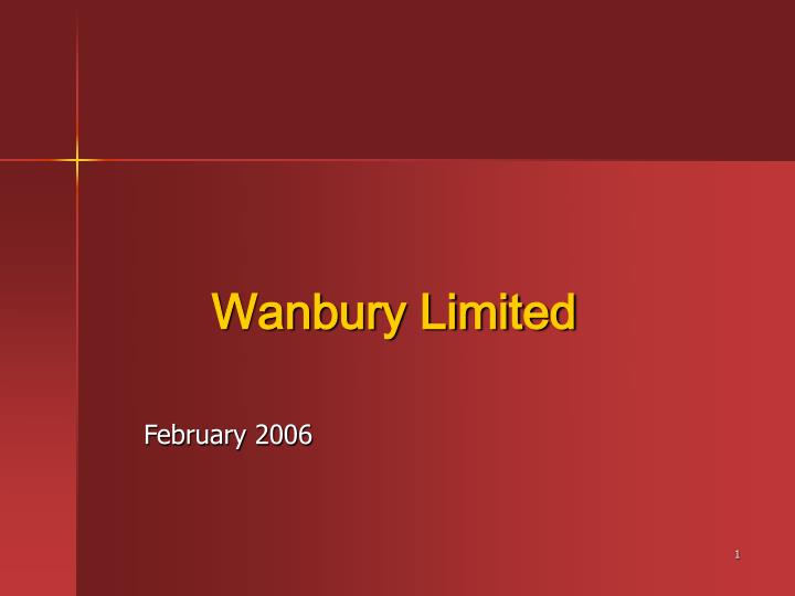 wanbury limited