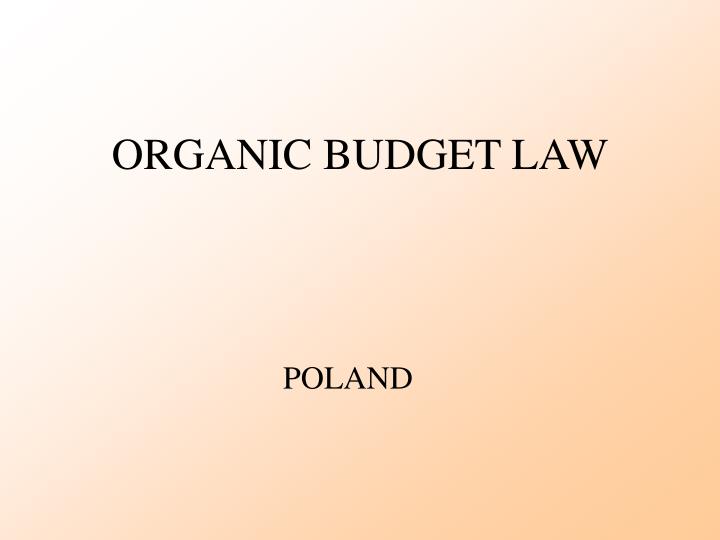 organic budget law