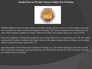 Alcohol Server Permit Classes Online For 43 States