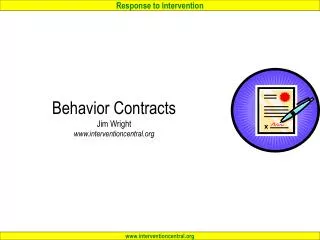 Behavior Contracts Jim Wright interventioncentral