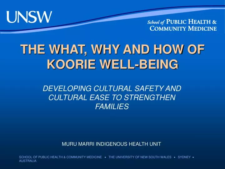 the what why and how of koorie well being