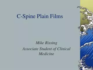 C-Spine Plain Films