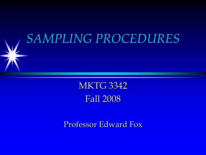 sampling procedures