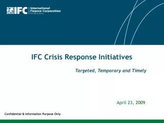 IFC Crisis Response Initiatives