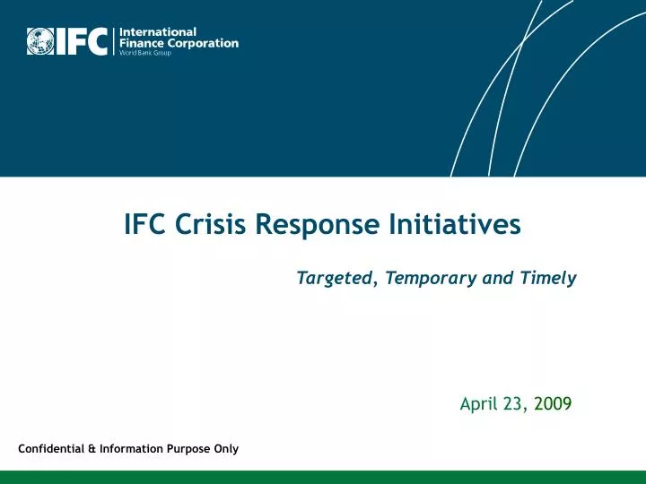ifc crisis response initiatives