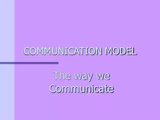 COMMUNICATION MODEL