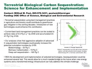 Terrestrial Biological Carbon Sequestration: Science for Enhancement and Implementation