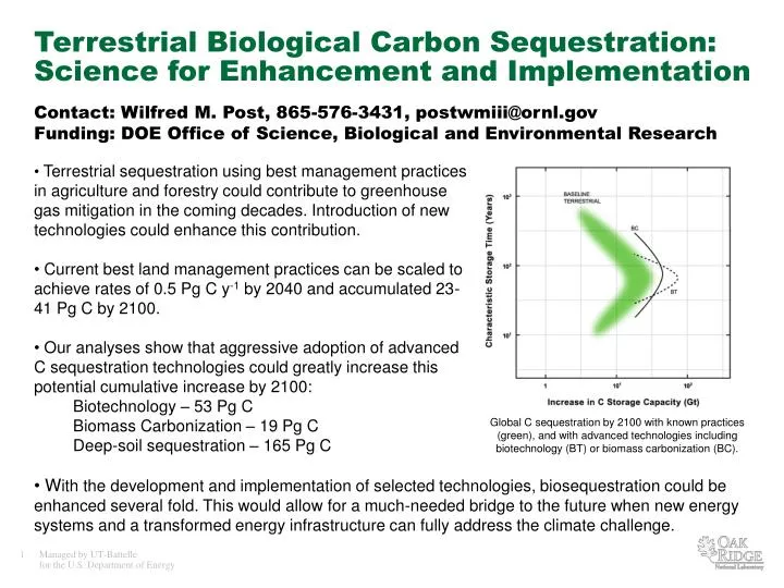 terrestrial biological carbon sequestration science for enhancement and implementation