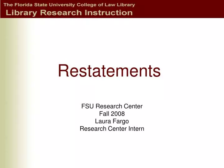 restatements