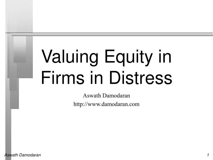 valuing equity in firms in distress