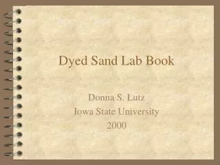Dyed Sand Lab Book