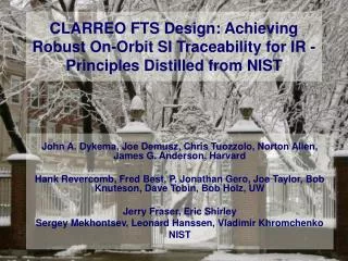 CLARREO FTS Design: Achieving Robust On-Orbit SI Traceability for IR - Principles Distilled from NIST