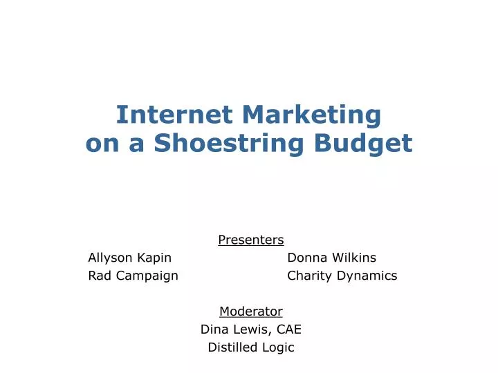 internet marketing on a shoestring budget